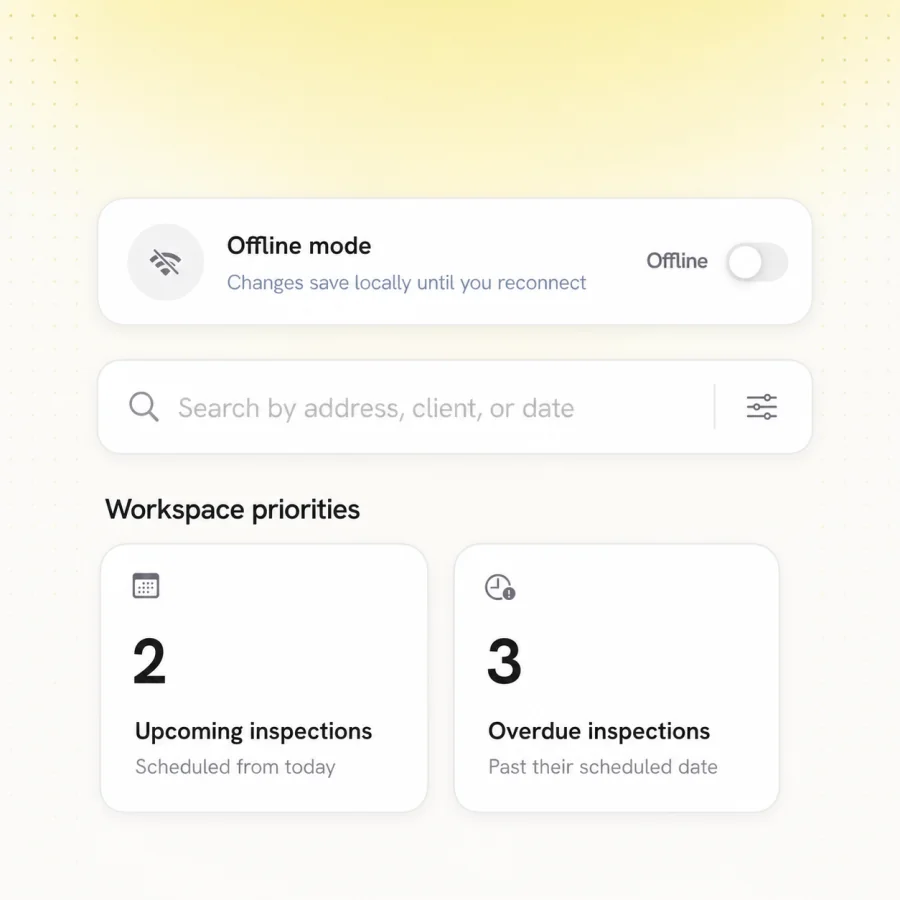 MeetInspect offline mode and inspection priorities